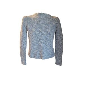 Eileen Fisher Womens Italian Yarn Sweater S Marled Blue/White Knit Long Sleeve S